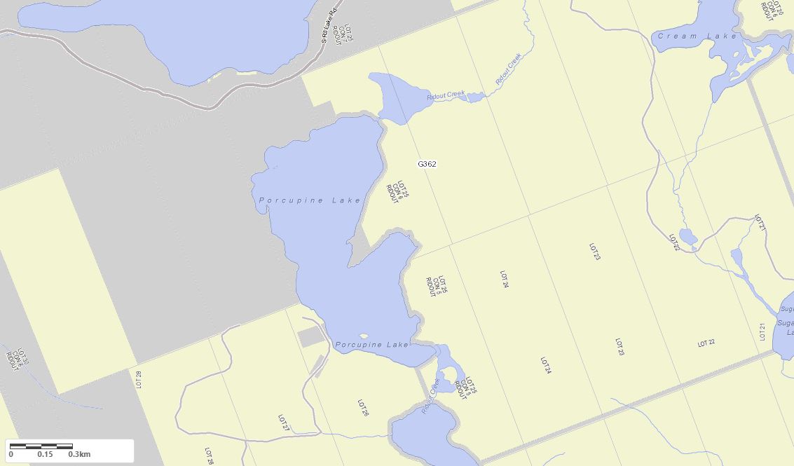 Crown Land Map of Porcupine Lake in Municipality of Lake of Bays and the District of Muskoka